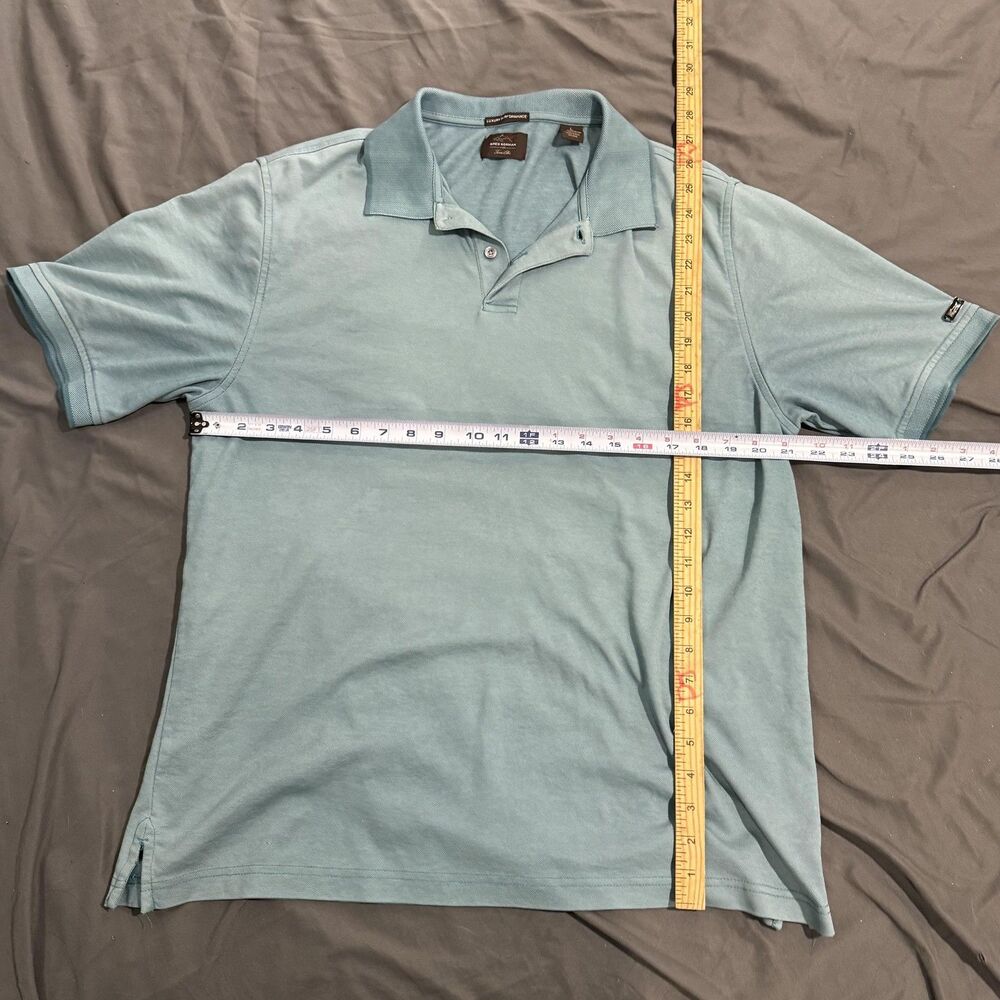 Greg Norman For Tasso Elba Polo Shirt Mens L Blue Luxury Performance Golf Knit - Picture 3 of 5